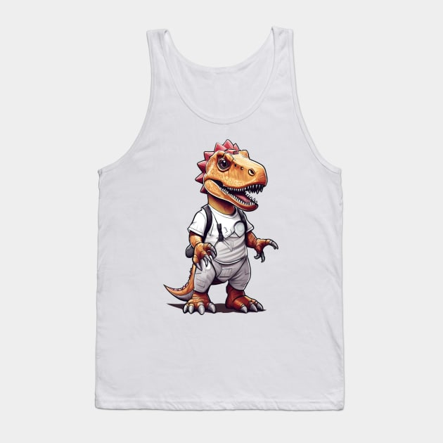 Pandicorn T Rex Dinosaur Cartoon Tank Top by Elysium Studio